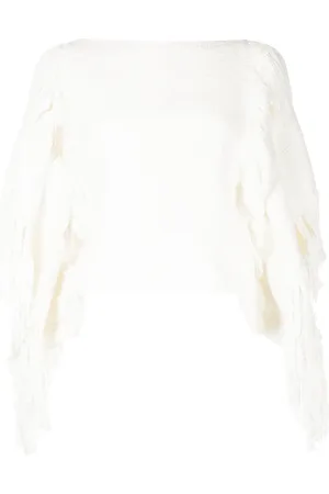 Voz Fringed-detail knitted top