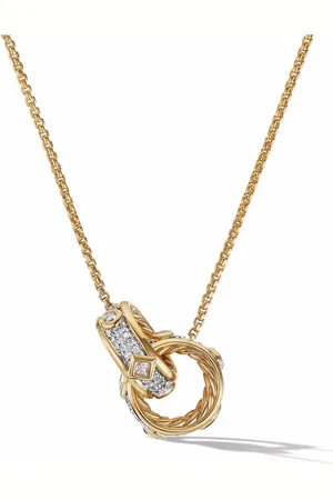 David Yurman 18kt yellow Modern Renaissance diamond pendant necklace (16.4mm)