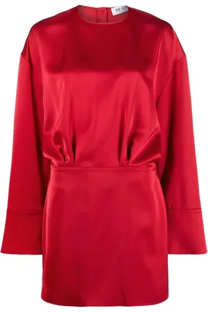 The Attico Long-sleeve satin dress