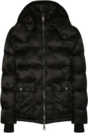 Dolce & Gabbana Logo-jacquard hooded puffer jacket