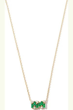 Suzanne Kalan 18kt yellow gold emerald necklace