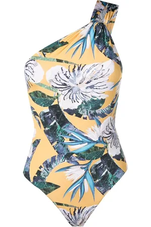 CLUBE BOSSA Asymmetric floral-print swimsuit