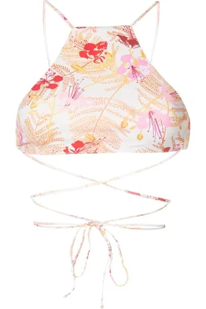 CLUBE BOSSA Floral-leaf print bikini top