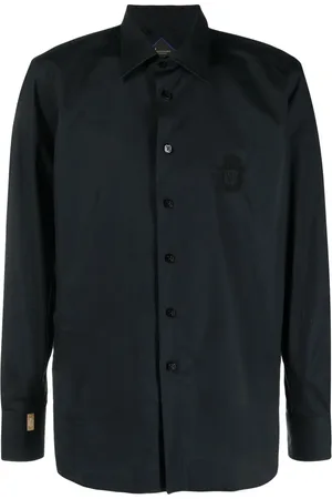 BILLIONAIRE Logo-embroidered long-sleeve shirt