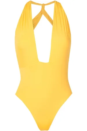 CLUBE BOSSA Amarelo v-neck swimsuit