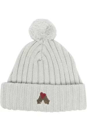 Donsje Embroidered-logo pompom beanie