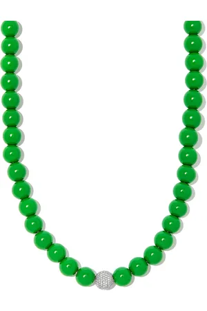 Lauren Rubinski Sterling silver diamond beaded necklace