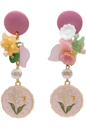 AMIR SLAMA Floral-appliqu?? drop earrings