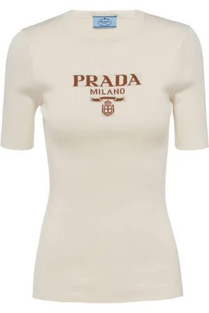 Prada Logo-intarsia silk jumper