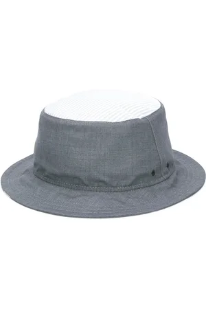 Thom Browne White & Blue Quarter Combo Bucket Hat