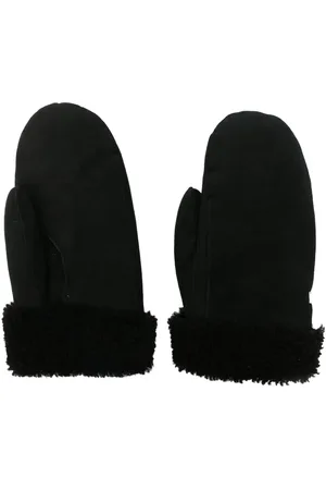 Totême Logo-plaque shearling mittens