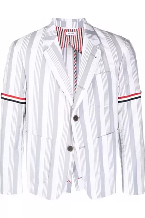 Thom Browne Men Blazers - Shrunken patch pocket sport coat jacket