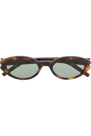 Saint Laurent Oval-frame tortoiseshell-effect sunglasses