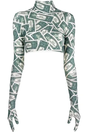 Vetements Money-print crop top