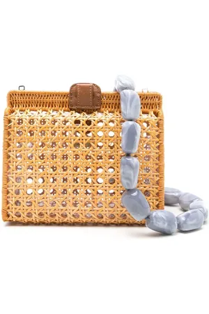 SERPUI Juliana woven-wicker clutch