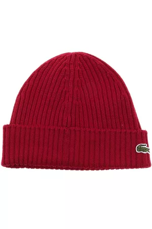 Lacoste Logo-patch ribbed-knit beanie