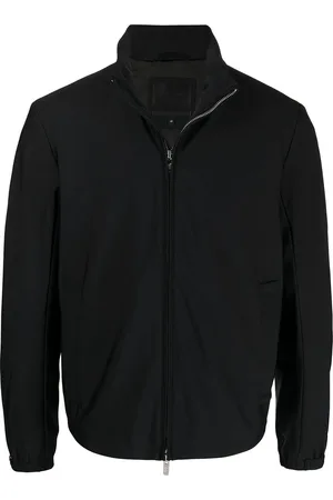 Emporio Armani Stowaway-hood zip-up blouson