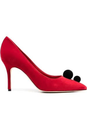 Manolo Blahnik Piera pompom-embellished 100mm pumps