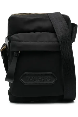 Tom Ford Logo-patch zip-up messenger bag