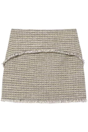 Proenza Schouler Frayed-hem tweed mini skirt