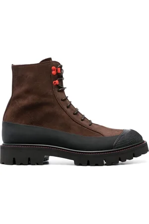 Kiton Lace-up suede ankle boots