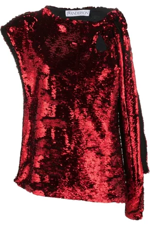 J.W.Anderson Draped-detail sequined blouse