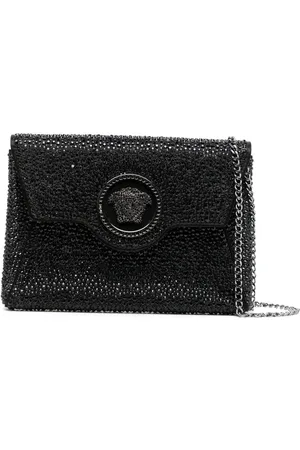 VERSACE La Medusa crystal envelope clutch
