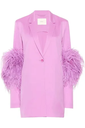 LAPOINTE Feather-trim single-breasted blazer