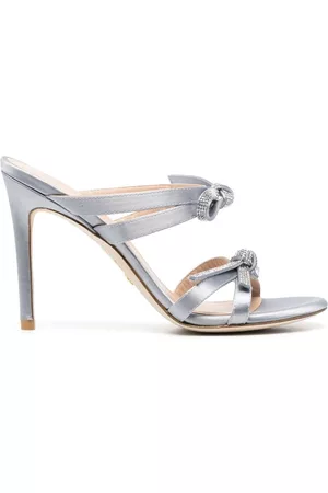 Stuart Weitzman Bow-detail slip-on 100mm sandals