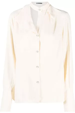 Jil Sander Asymmetric-collar long-sleeved blouse