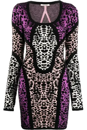 Roberto Cavalli Animal print panelled minidress