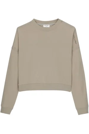 Saint Laurent Cropped cotton sweatshirt