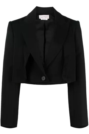 Alexander McQueen Cropped wool blazer
