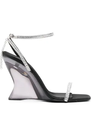 Sergio Rossi Crystal-embellished wedge sandals