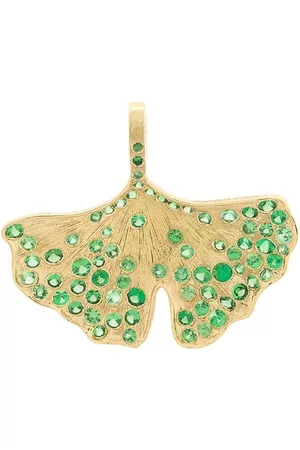 Aurélie Bidermann 18kt yellow Ginkgo tsavorite pendant