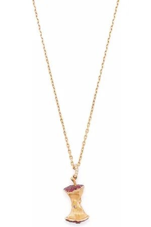 Aurélie Bidermann 18kt yellow Big Apple ruby and diamond necklace