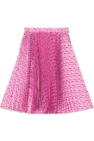 VERSACE Greca-print pleated skirt