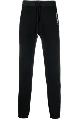 Saint Laurent Embroidered-logo cotton track pants