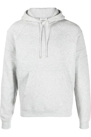 Saint Laurent Embroidered-logo cotton hoodie