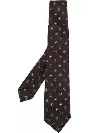 BARBA Paisley-print silk tie