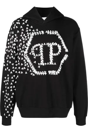 Philipp Plein Skull and Bones cotton hoodie