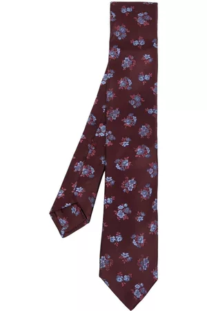 Kiton Floral-jacquard silk tie