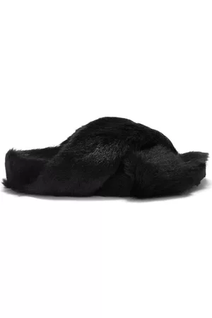 Jil Sander Crossover-strap fur slides
