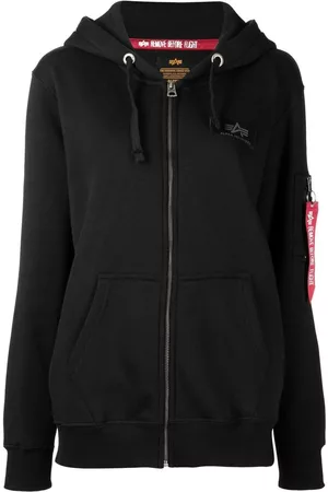 Alpha Industries Women Hoodies - Zip-front logo hoodie