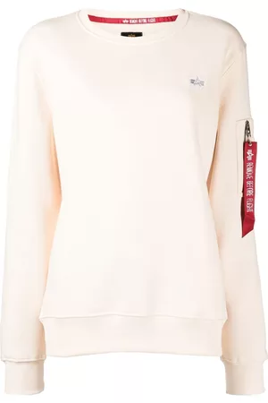 Alpha Industries Women Hoodies - Embroidered-logo cotton-blend hoodie