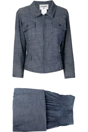 CHANEL 2003 gathered detailing two-piece set