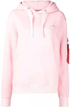 Alpha Industries Women Hoodies - Embroidered-logo cotton-blend hoodie