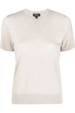 THEORY Short-sleeve knitted wool top