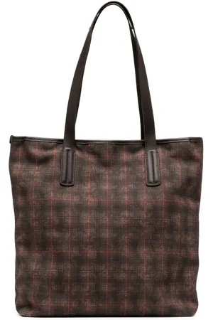 LEATHERSMITH OF LONDON Tartan-check print tote bag