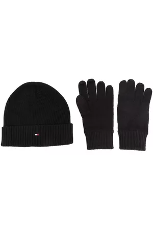 Tommy Hilfiger Men Gloves - Embroidered-logo beanie and gloves set